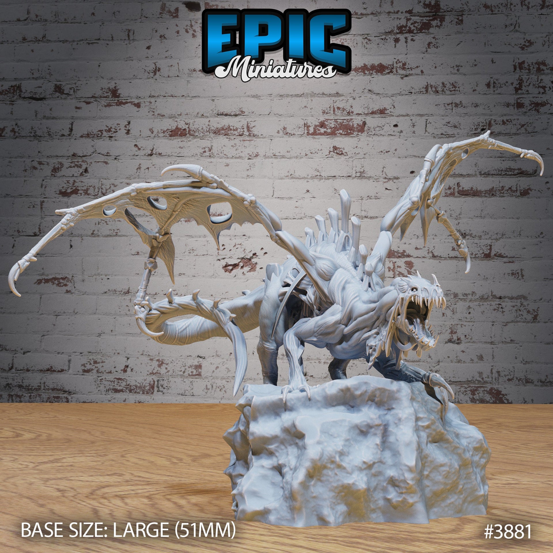 Rotting Young Dragon - Epic Miniatures | Gruesome Graveyard | 28mm | 32mm | Undead | Zombie | Skeleton