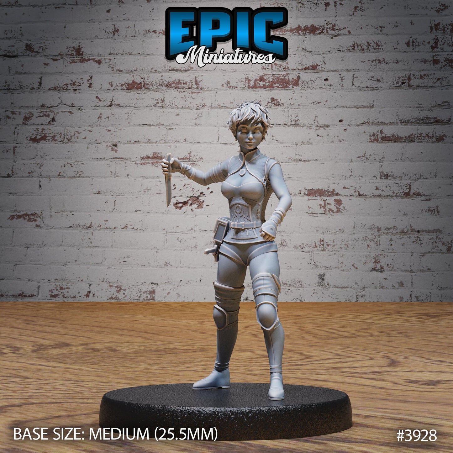 Rogue Novice Female - Epic Miniatures | 28mm | 32mm | Demonic Guild | Assassin | Bandit | Thief