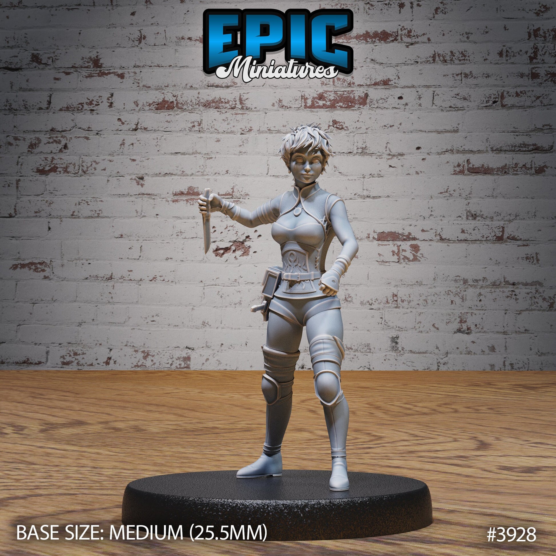 Rogue Novice Female - Epic Miniatures | 28mm | 32mm | Demonic Guild | Assassin | Bandit | Thief