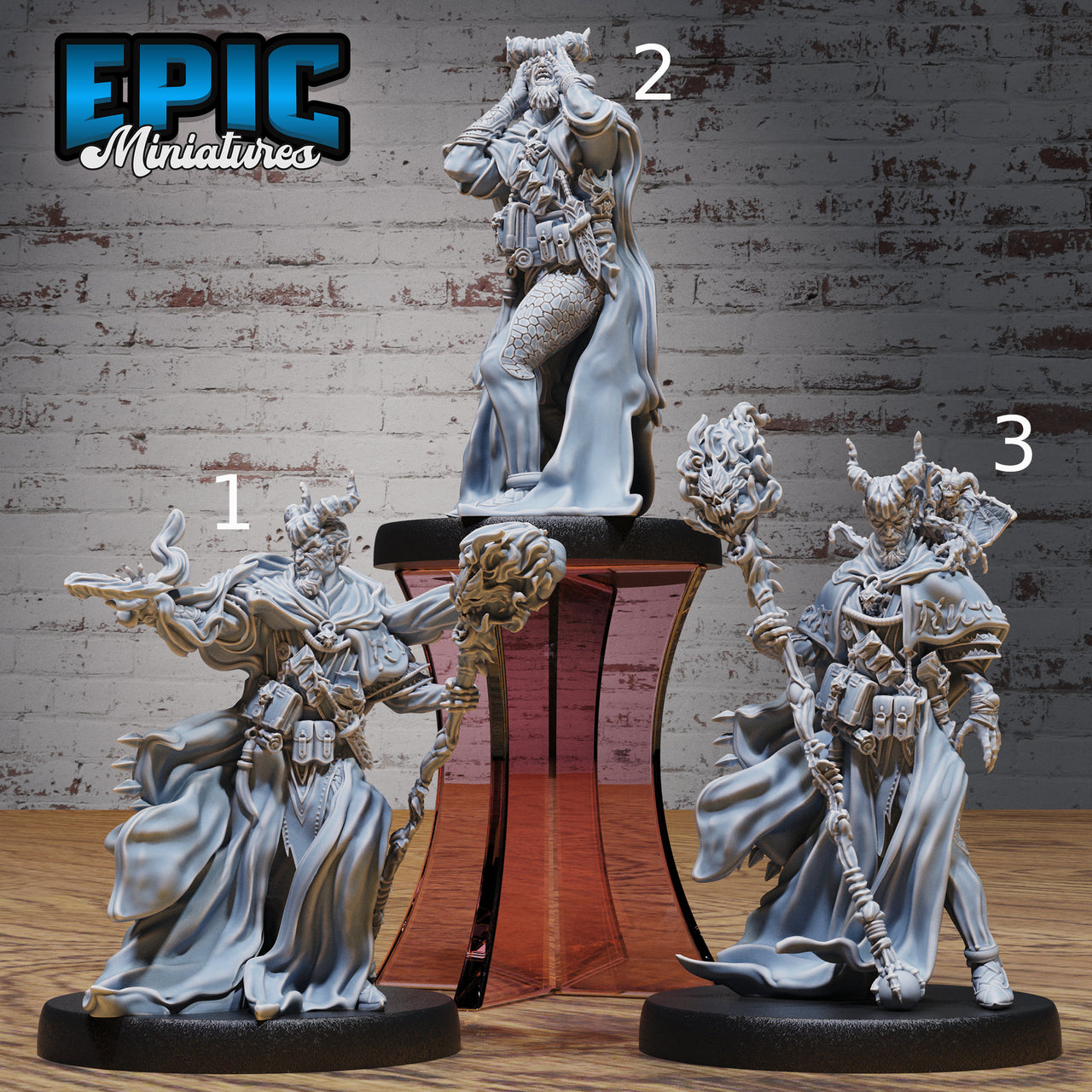 Tiefling Guild Summoner - Epic Miniatures | 28mm | 32mm | Demonic Guild | Sorcerer | Warlock