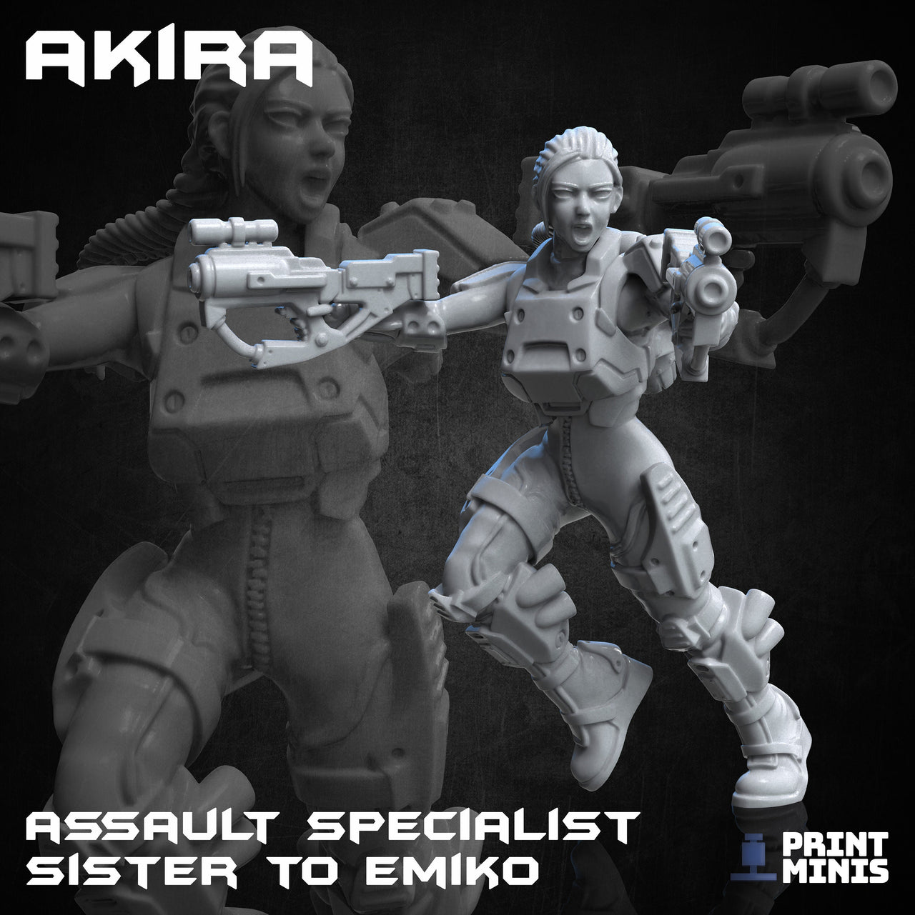 Akira, Assault Specialist - Print Minis | Sci Fi | Commando | Soldier