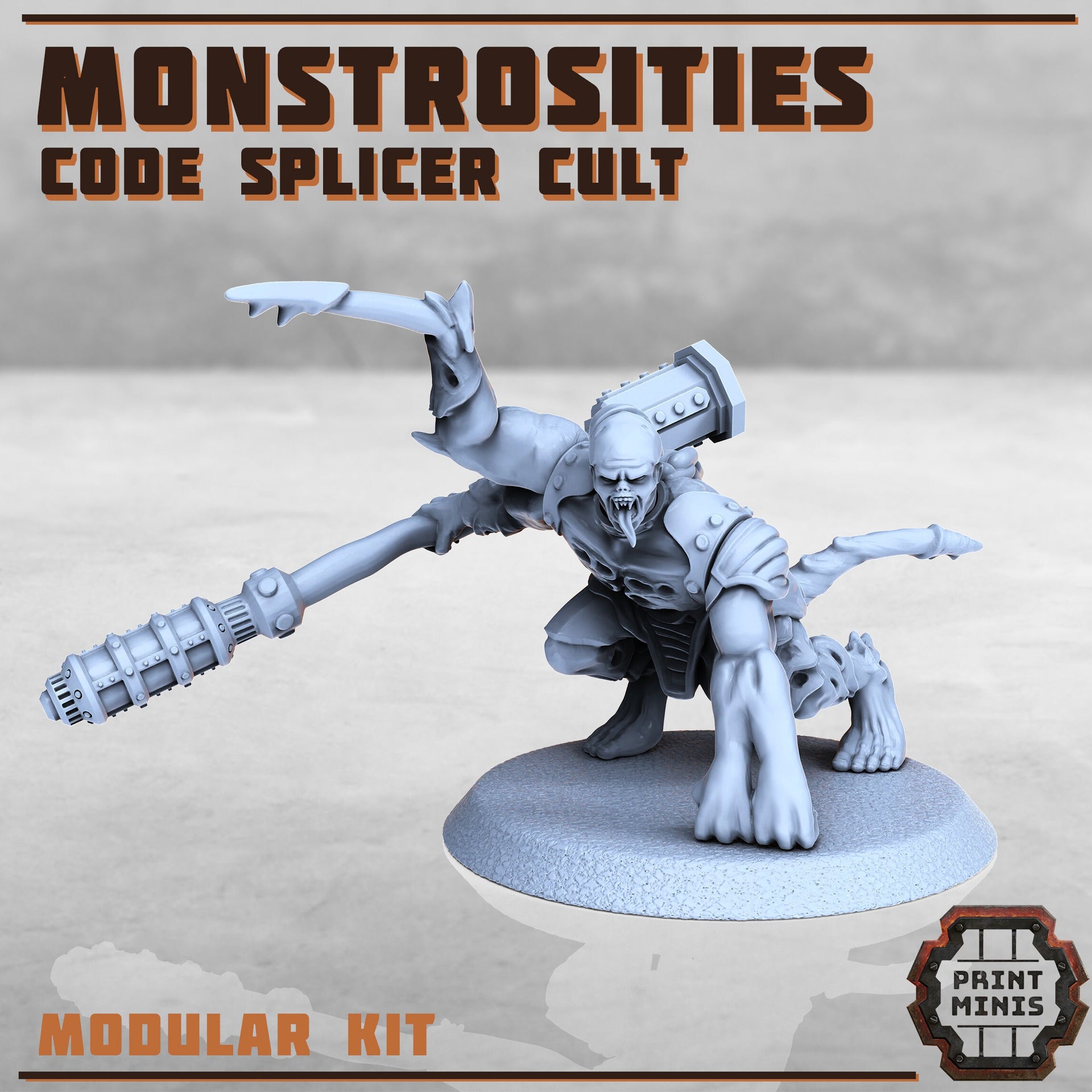 Code Splicer Monstrosities - Print Minis | Sci Fi | Light Infantry | 28mm Heroic | Wasteland | Apocalypse | Cultist | Alien Hybrid | Brute