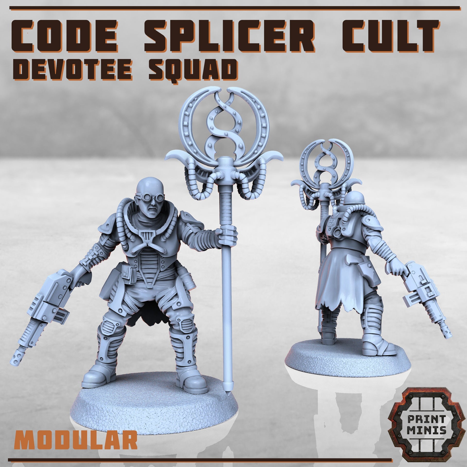 Code Splicer AcCultolyte - Print Minis | Sci Fi | Light Infantry | 28mm Heroic | Wasteland | Apocalypse | Cultist | Alien Hybrid