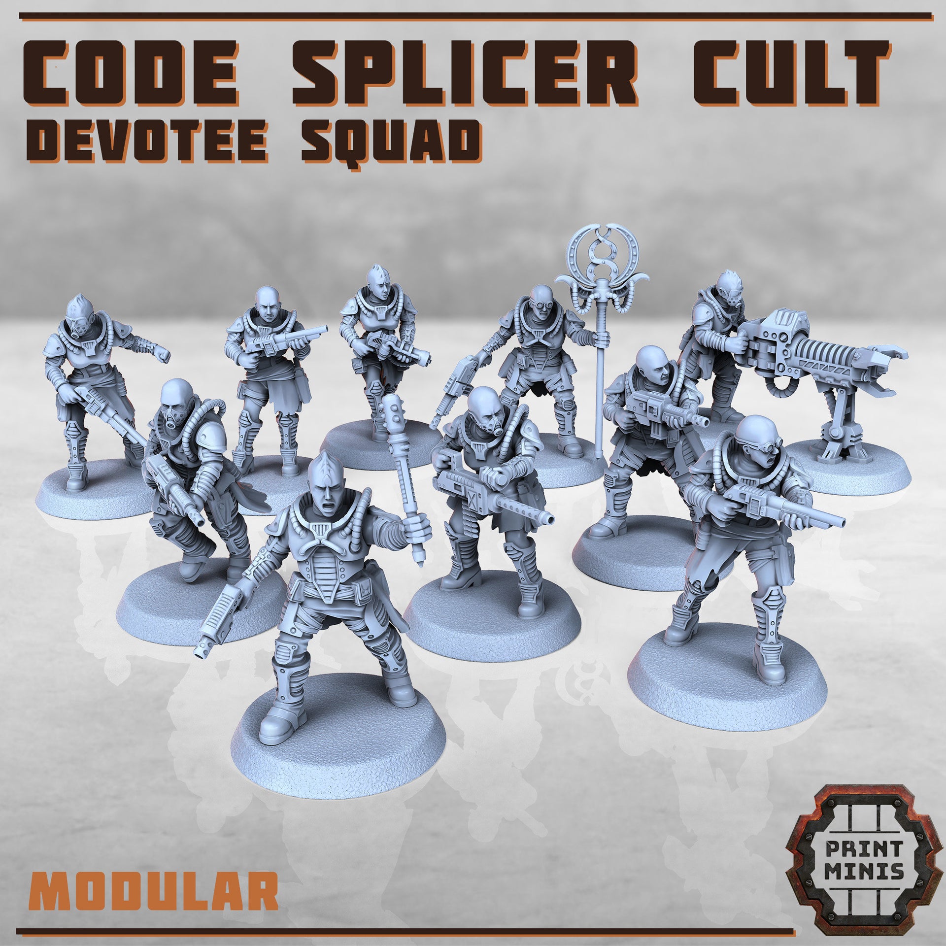 Code Splicer AcCultolyte - Print Minis | Sci Fi | Light Infantry | 28mm Heroic | Wasteland | Apocalypse | Cultist | Alien Hybrid