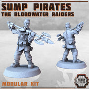 Sump Pirates, Modular Wasteland Gang - Print Minis | Sci Fi | Light Infantry | 28mm Heroic | Apocalypse | Bandits