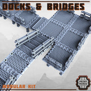 Modular Bridges and Docks - Print Minis | Sci Fi | Light Infantry | 28mm Heroic | Apocalypse | Factory | Spaceship | Prison