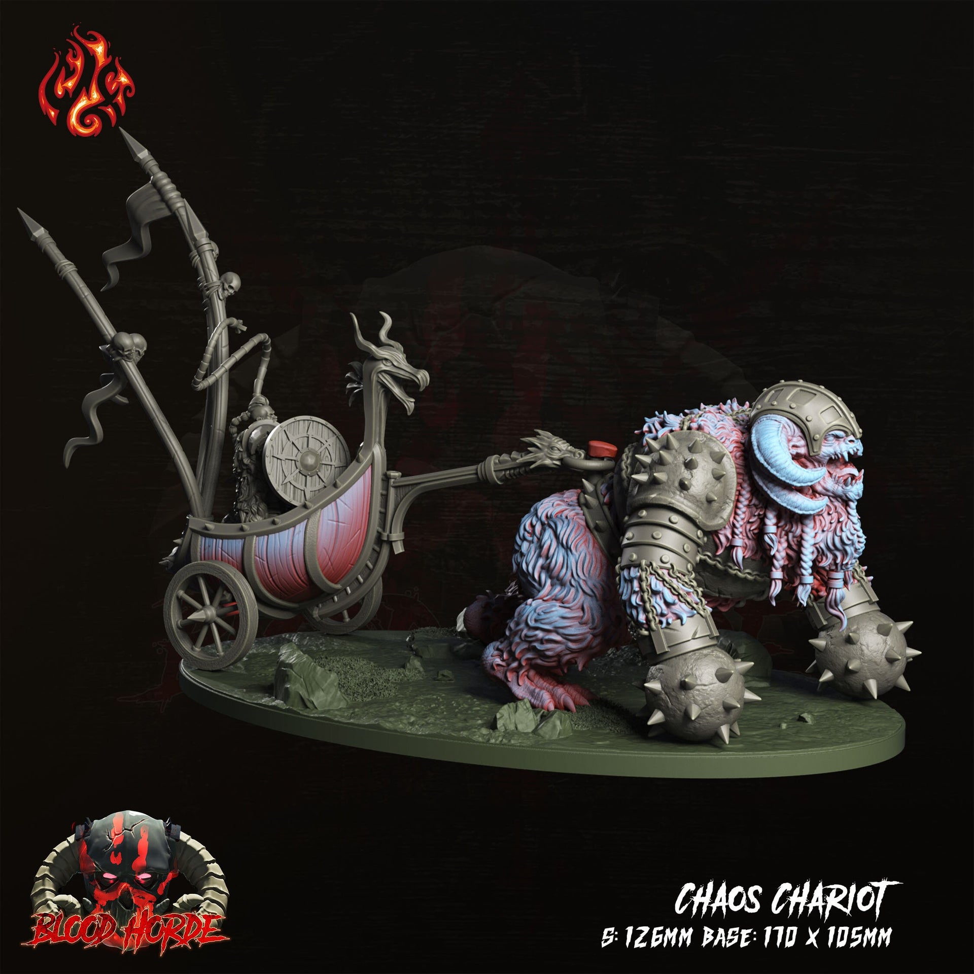 Chaos Chariot - Crippled God Foundry | 32mm | Blood Horde | Barbarian | Champion | Beast | Demon