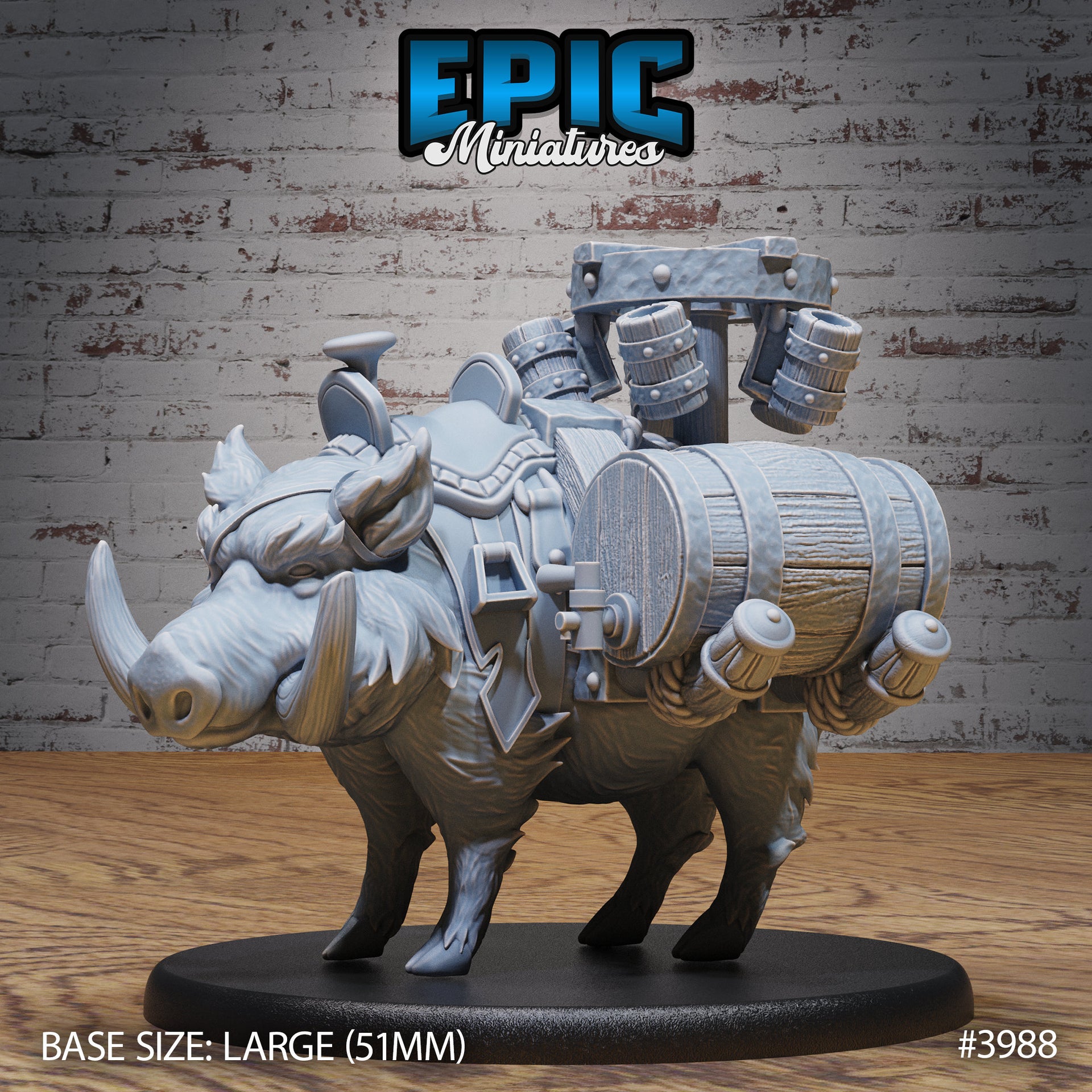 Boar - Epic Miniatures | 32mm | Festival Village | Pig | Merchant | Shop | Beer | Keg