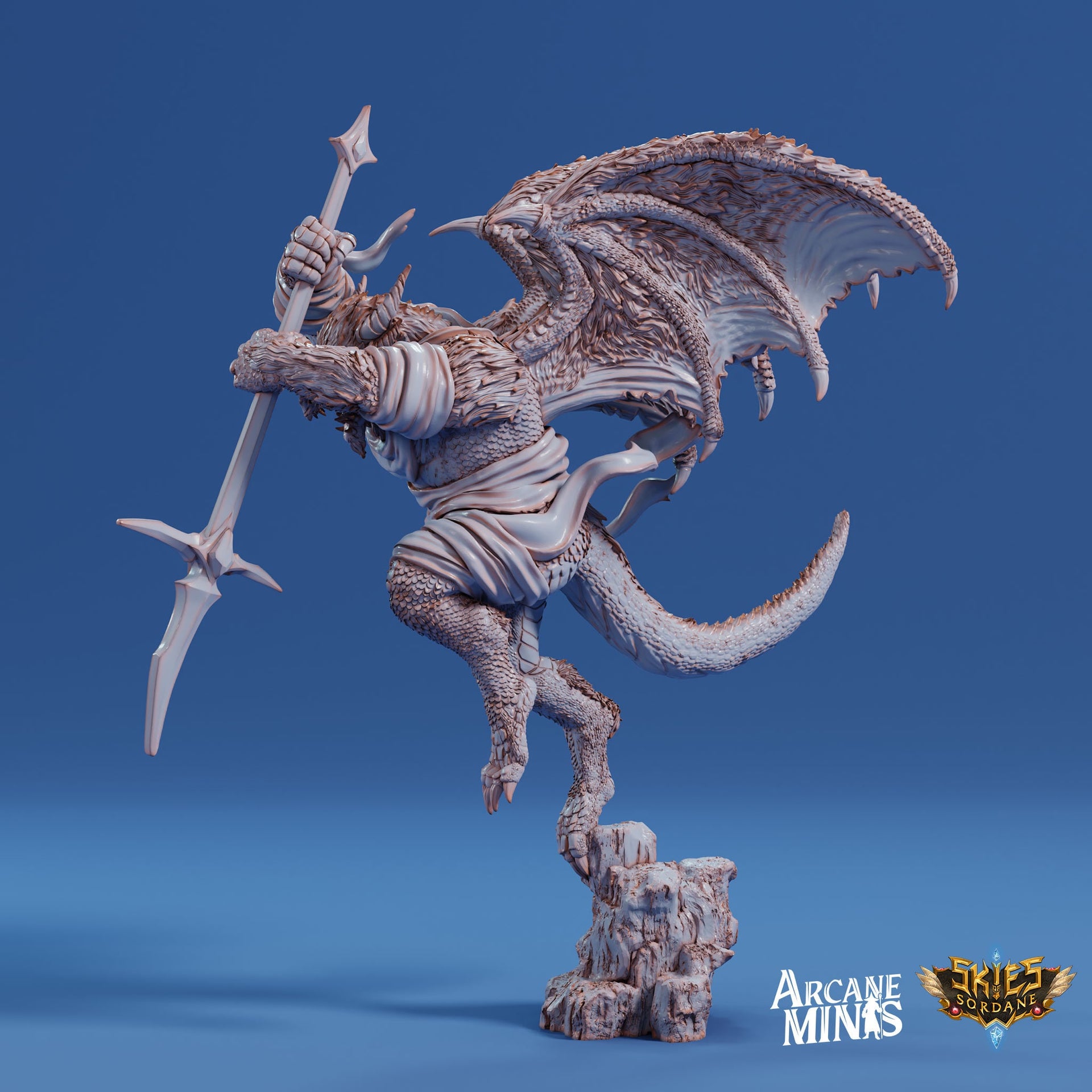 Drekon Bloodseekers - Arcane Minis | 32mm | Giant Dragon Folk | Champion | Fighter