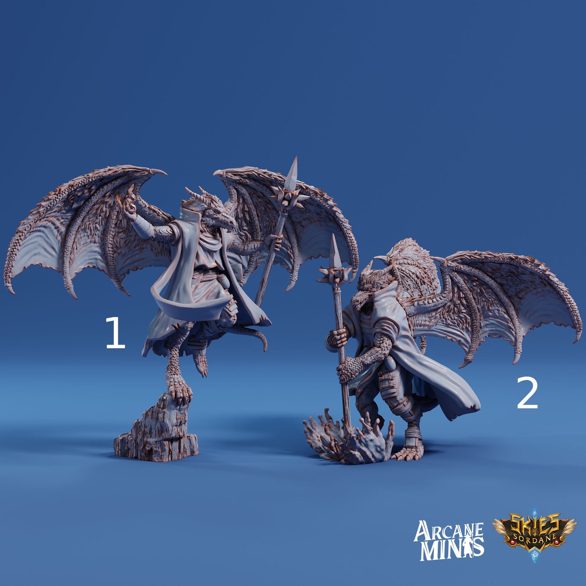 Drekon Seer Younger- Arcane Minis | 32mm | Dragon Folk | Sorcerer | Wizard