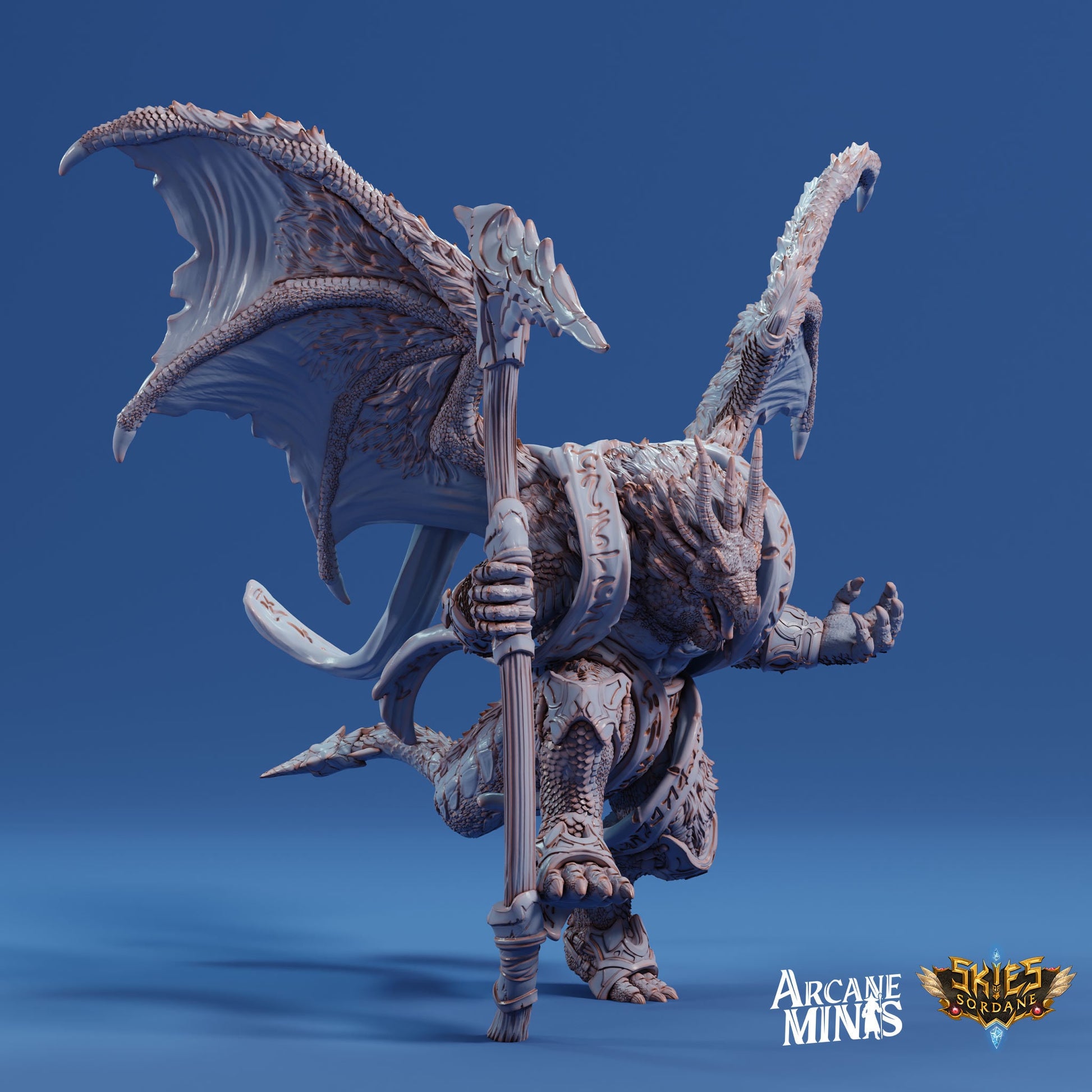 Drekon Tyrant- Arcane Minis | 32mm | Colossal Dragon Folk | Champion | Fighter | King | Lord