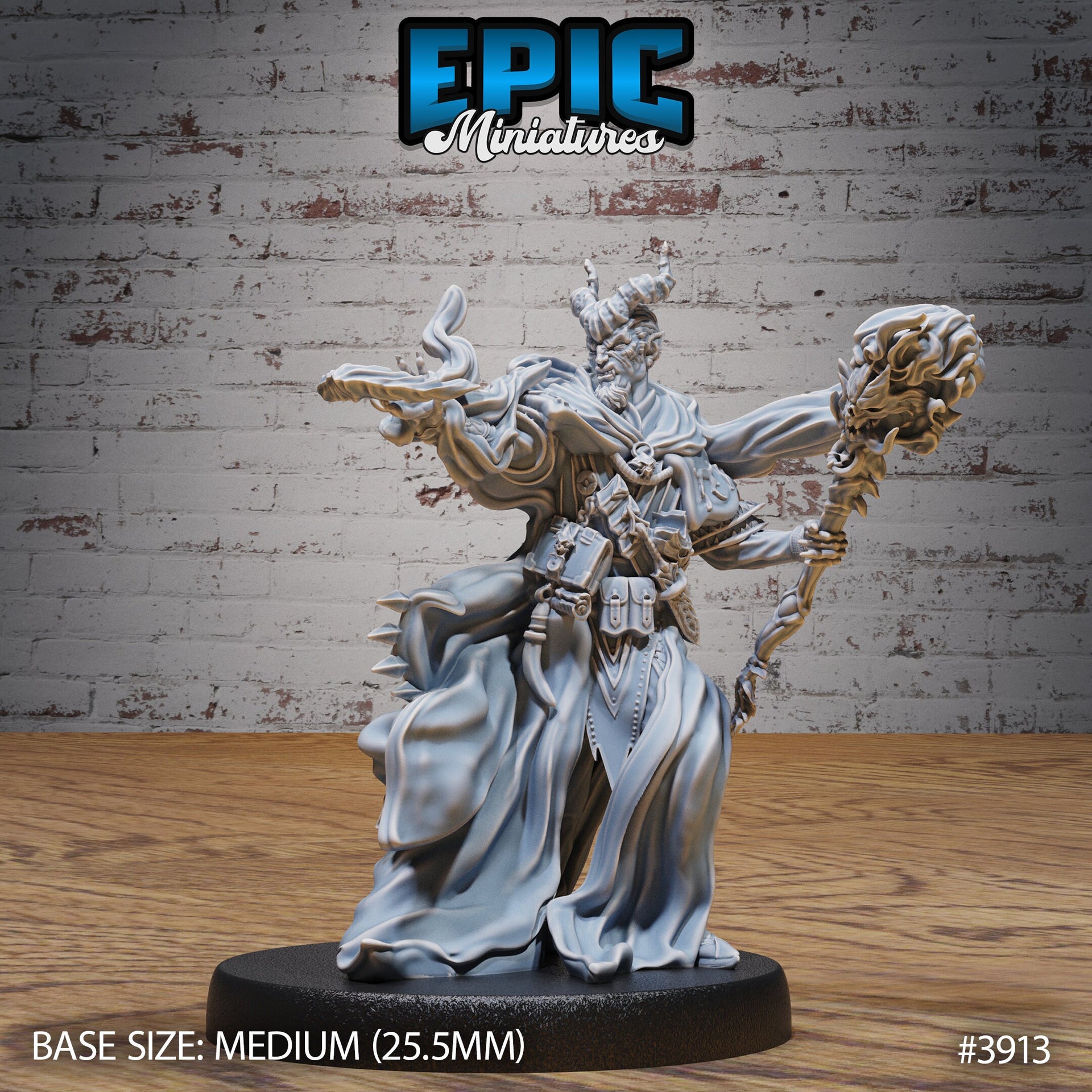 Tiefling Guild Summoner - Epic Miniatures | 28mm | 32mm | Demonic Guild | Sorcerer | Warlock