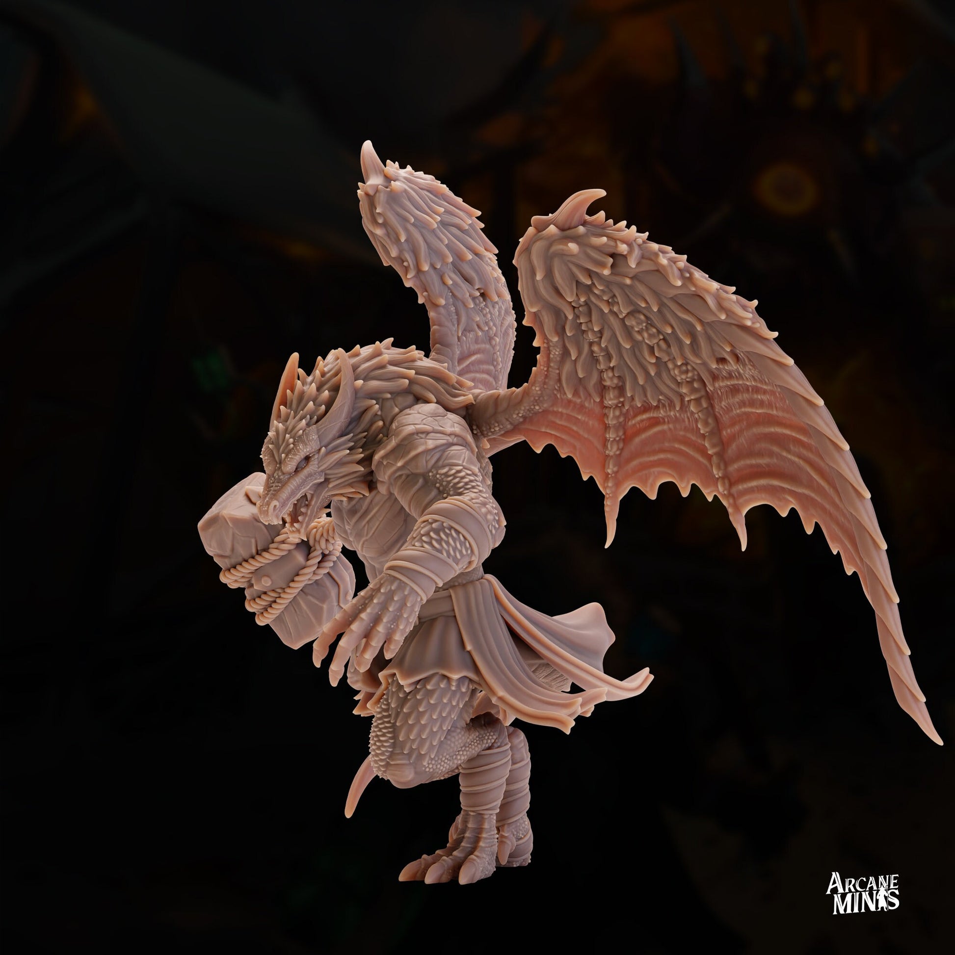 Drekon Bloodseekers - Arcane Minis | 32mm | Giant Dragon Folk | Champion | Fighter