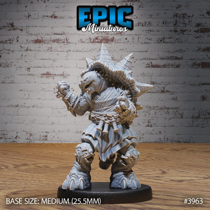 Turtle Folk Necromancer - Epic Miniatures | 32mm | Sinister Harbor | Warlock | Sorcerer