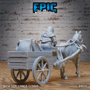 Village Wagon Driver - Epic Miniatures | 32mm | Festival Village | Merchant | Cart | Farmer | Horse