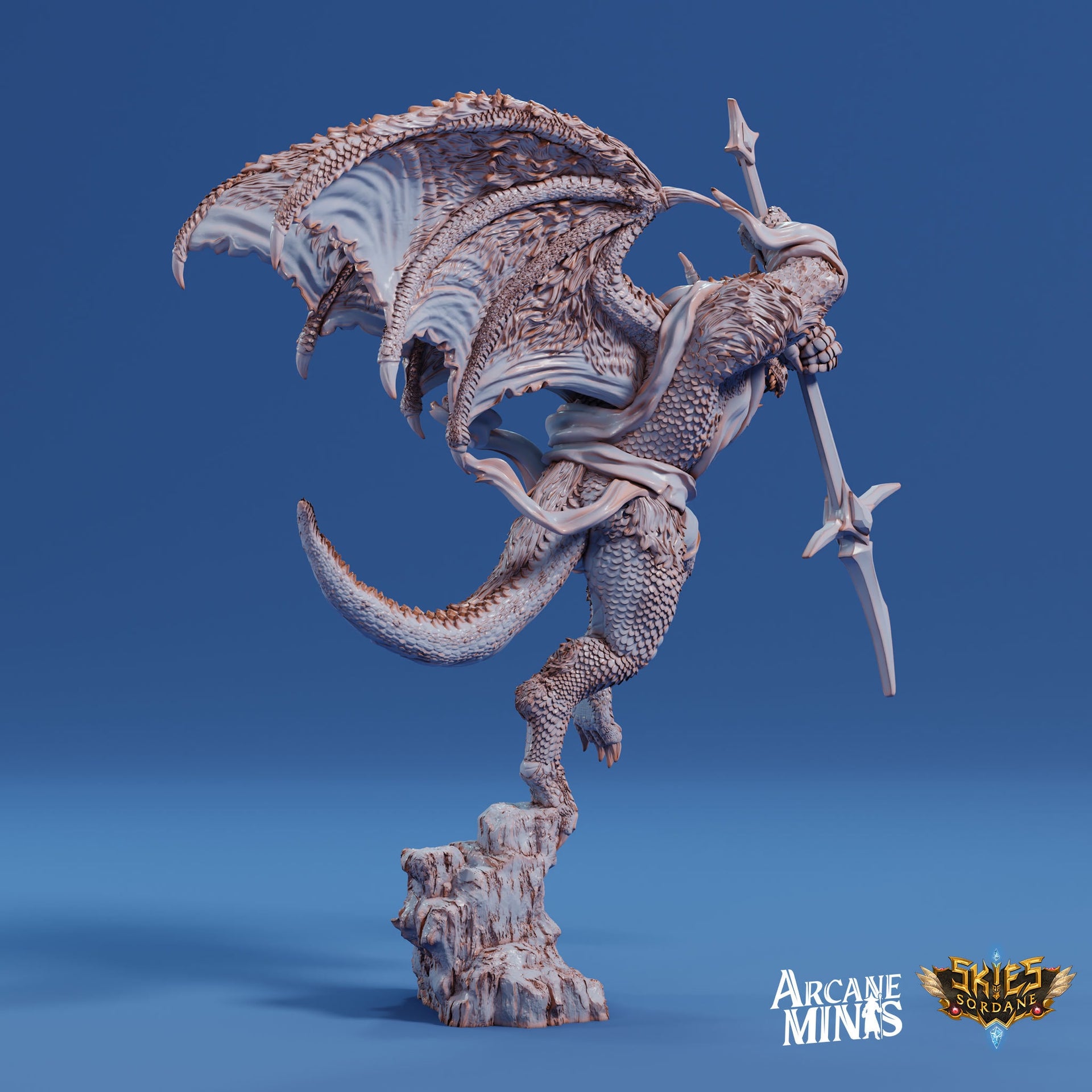 Drekon Bloodseekers - Arcane Minis | 32mm | Giant Dragon Folk | Champion | Fighter