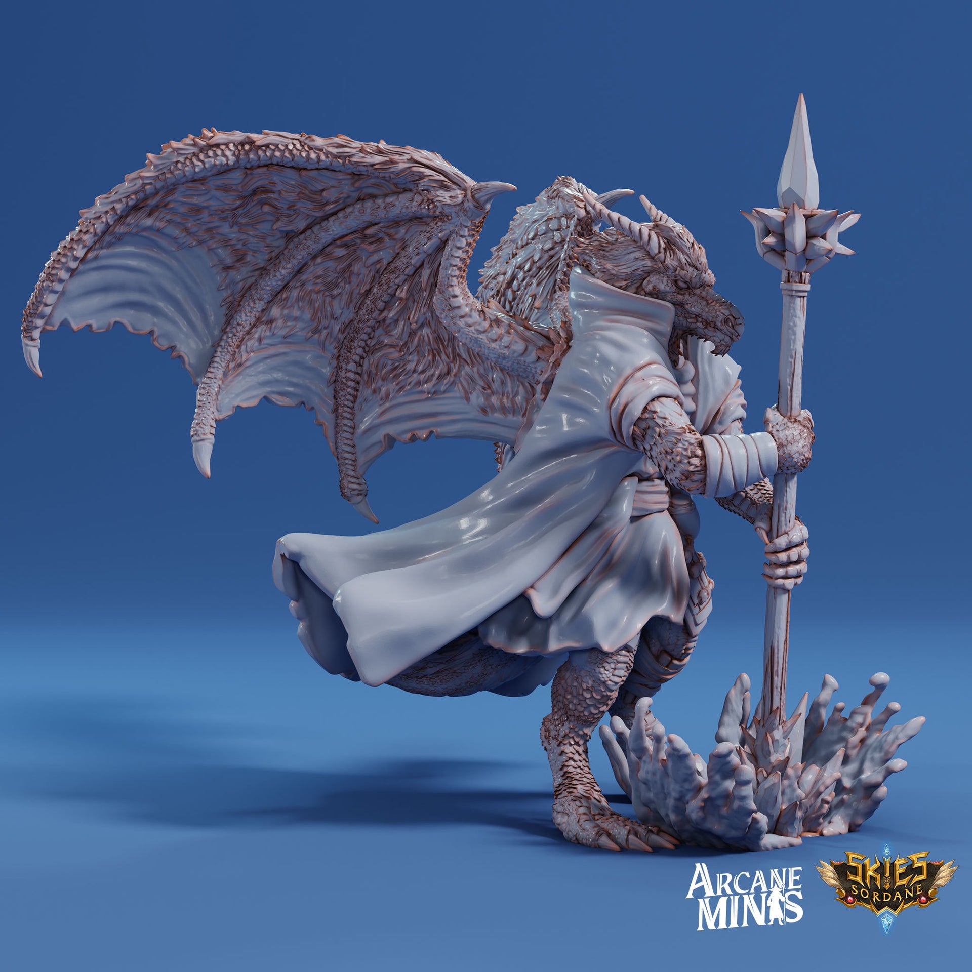 Drekon Seer Younger- Arcane Minis | 32mm | Dragon Folk | Sorcerer | Wizard