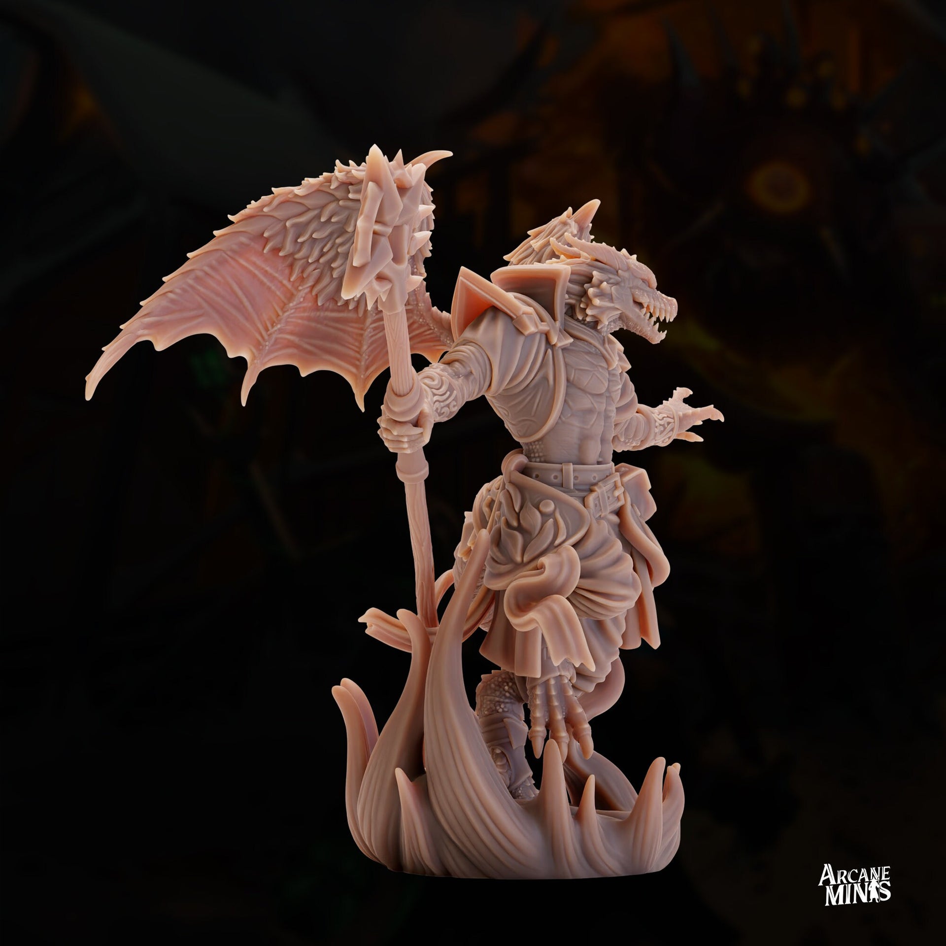 Drekon Seer Wizard- Arcane Minis | 32mm | Dragon Folk | Sorcerer | Mage