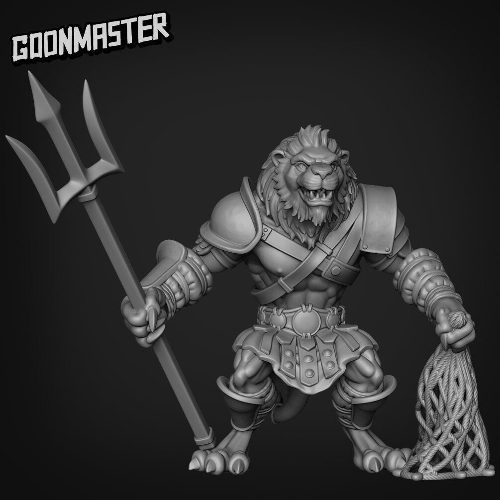 Lion Warrior- Goonmaster | Legendary Lions Miniature | Wargaming | Roleplaying Games | 32mm | Gladiator | Fighter | Barbarian