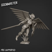 Sky Elf Valkyr- Goonmaster | Sky Elves | Miniature | Wargaming | Roleplaying Games | 32m | Fighter | Warrior | Soldier | Valkyrie