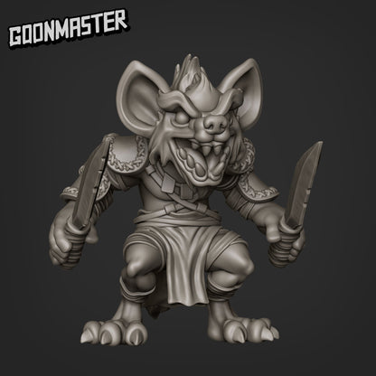 Gnoll Pups - Goonmaster | Savage Gnolls Miniature | Wargaming | Roleplaying Games | 32m | Fighter | Warrior | Soldier | Army | Mercenary