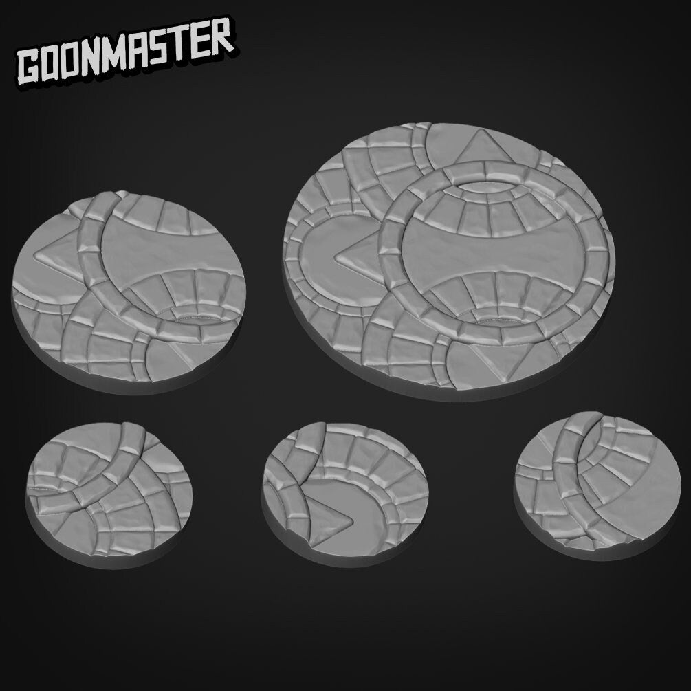 Stone Tile Bases, Psionic Squids - Goonmaster | Miniature | Wargaming | Roleplaying Games | 25mm | 35mm | 50mm