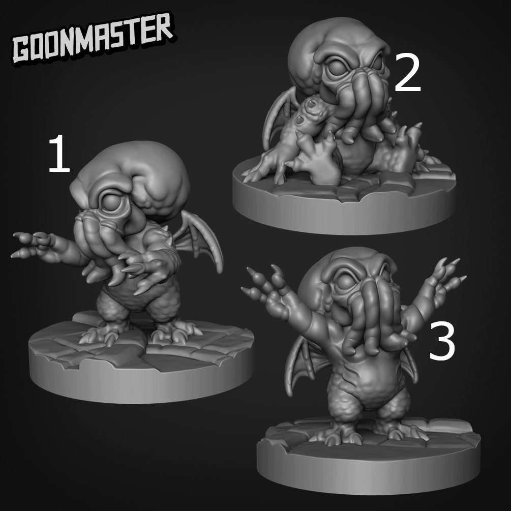 Little Ancient Ones - Goonmaster | Psionic Squids | Miniature | Wargaming | Roleplaying Games | 32mm | Baby Cthulhu