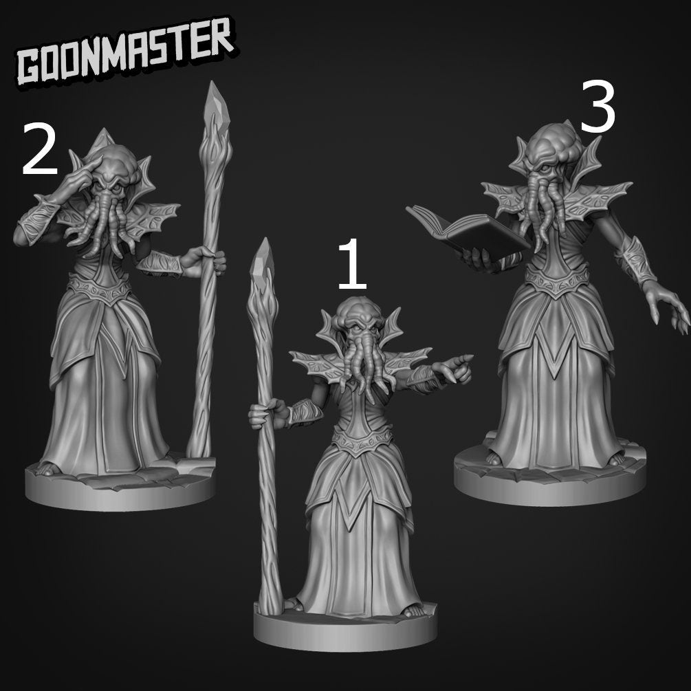 Psionic Squid - Goonmaster | Miniature | Wargaming | Roleplaying Games | 32mm | Warlock | Sorcerer | Psychic