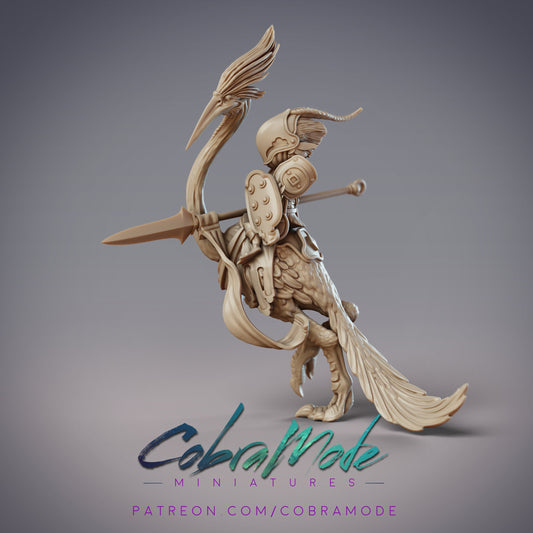 YuanYang Knight Red Sun, Bird Knight - CobraMode | Miniature | Wargaming | Roleplaying Games | 32m | Duck | Birdfolk