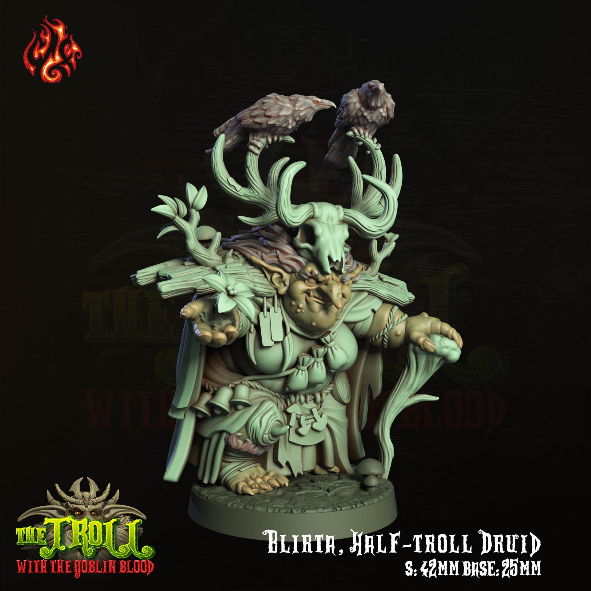 Blirta, Half-troll Druid - Crippled God Foundry - The Tainted Chapel | 32mm | Sorcerer | Witch