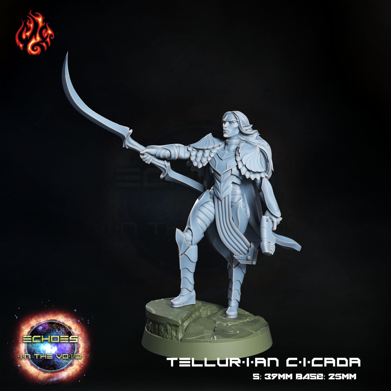 Tellurian Cicada, Space Elf General - Crippled God Foundry - Echoes of the Void | 32mm | Scifi | High Elf Fleet