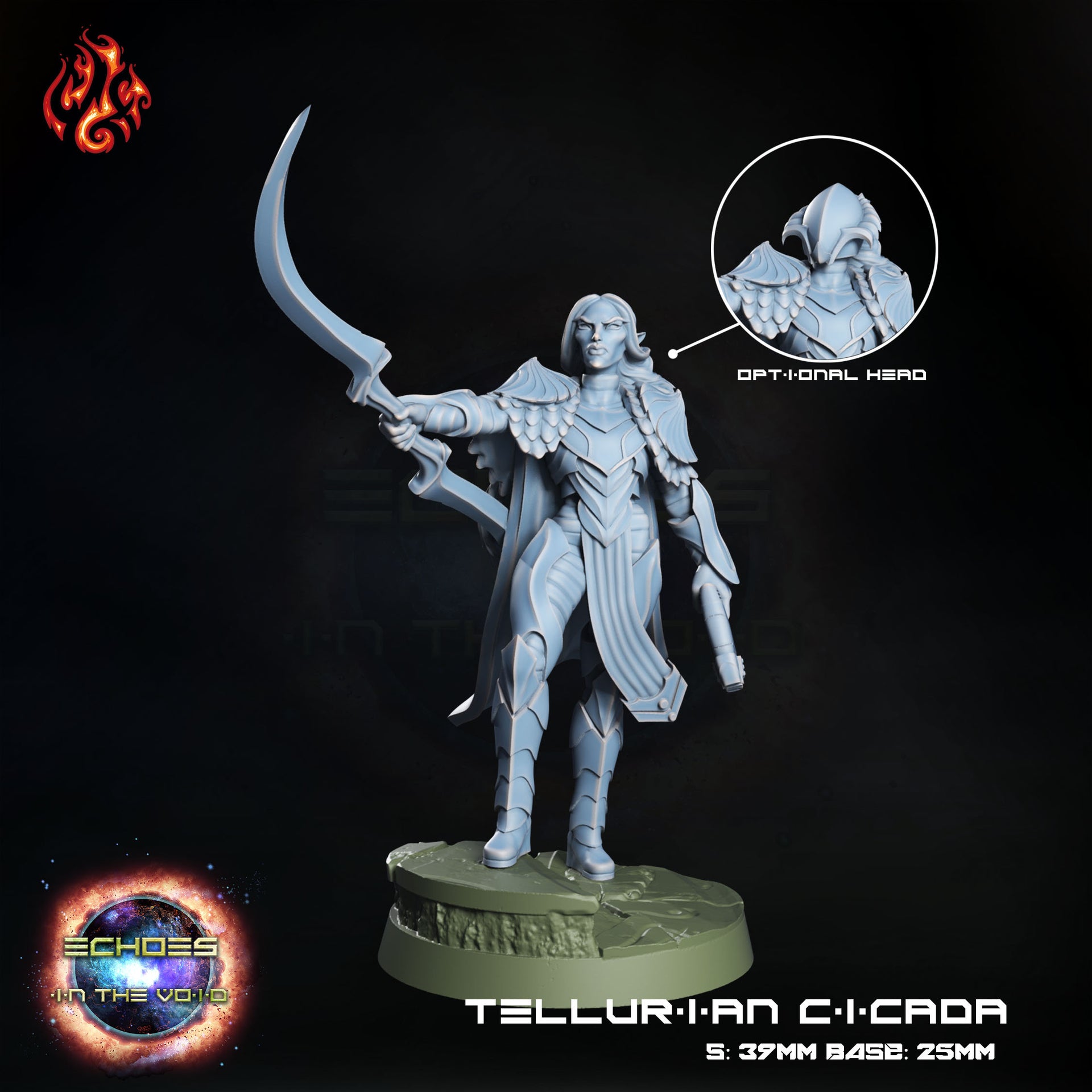 Tellurian Cicada, Space Elf General - Crippled God Foundry - Echoes of the Void | 32mm | Scifi | High Elf Fleet