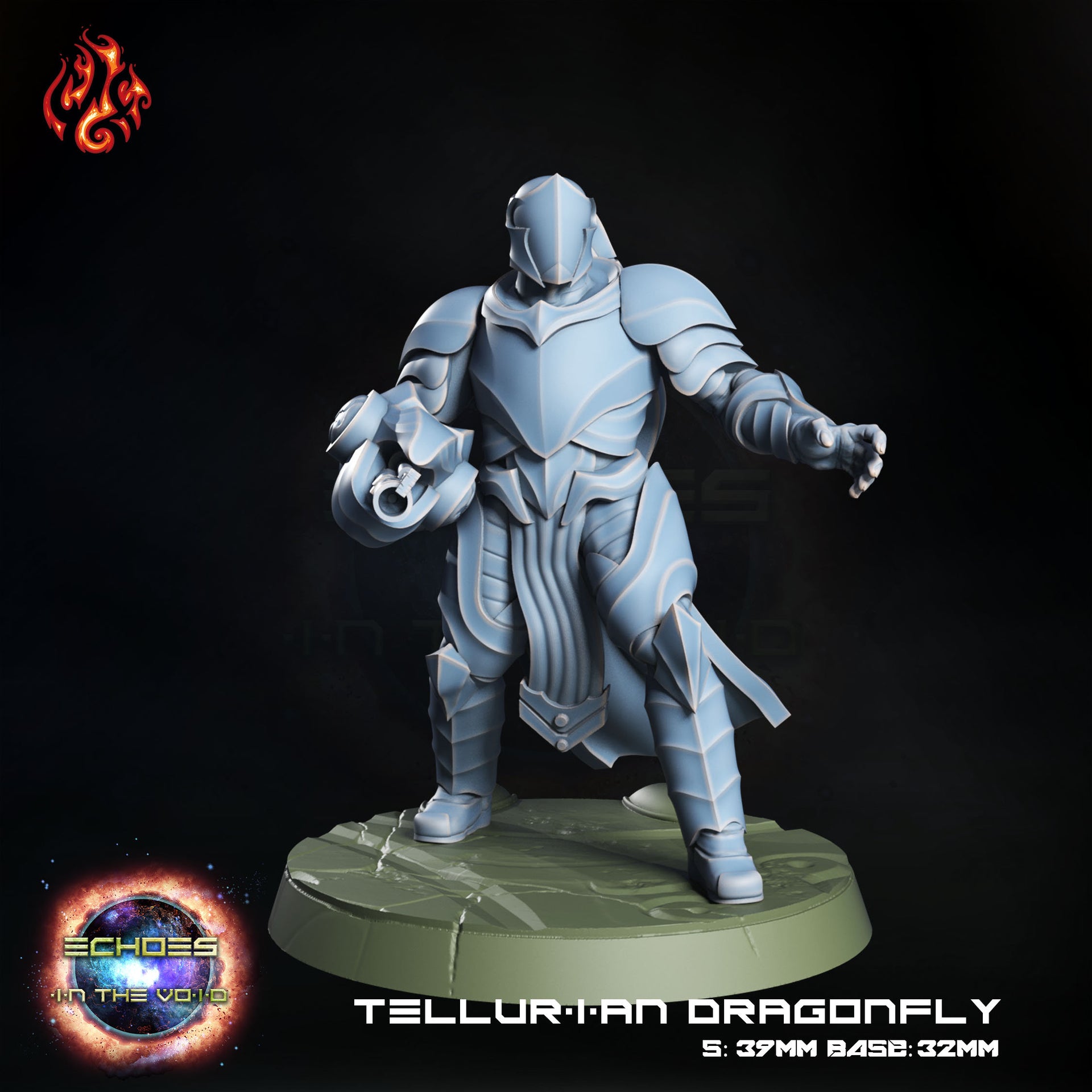 Tellurian Dragonfly, Space Elf Heavy Gunner - Crippled God Foundry - Echoes of the Void | 32mm | Scifi | High Elf Fleet