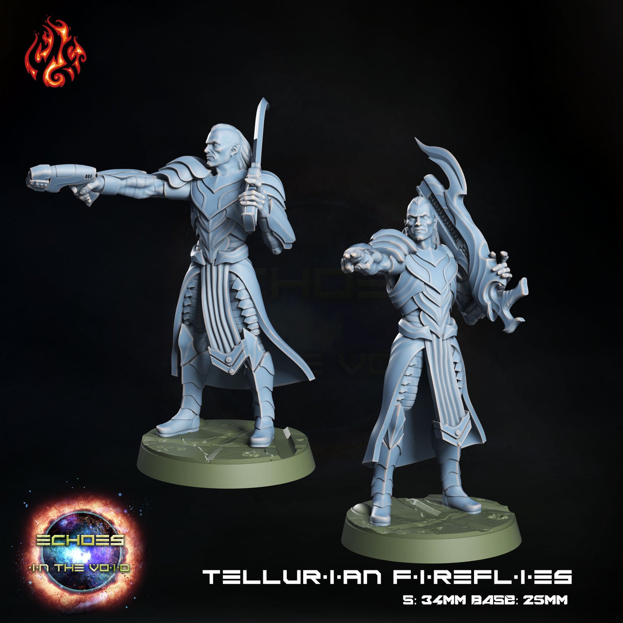 Tellurian Fireflies, Space Elf Champion - Crippled God Foundry - Echoes of the Void | 32mm | Scifi | High Elf Fleet