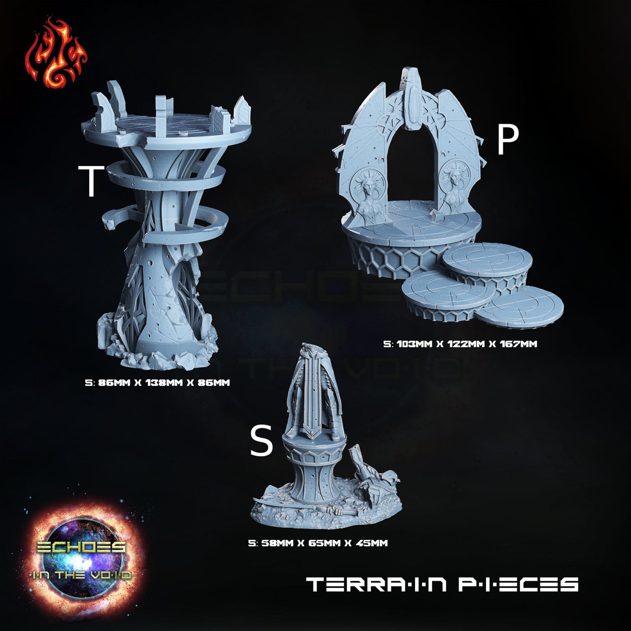 Tellurian Ruins Scenery, Space Elf City - Crippled God Foundry - Echoes of the Void | 32mm | Scifi | High Elf Fleet