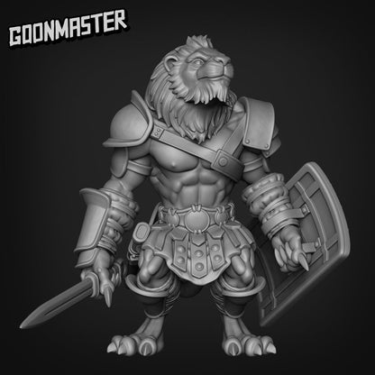 Lion Warrior- Goonmaster | Legendary Lions Miniature | Wargaming | Roleplaying Games | 32mm | Gladiator | Fighter | Barbarian