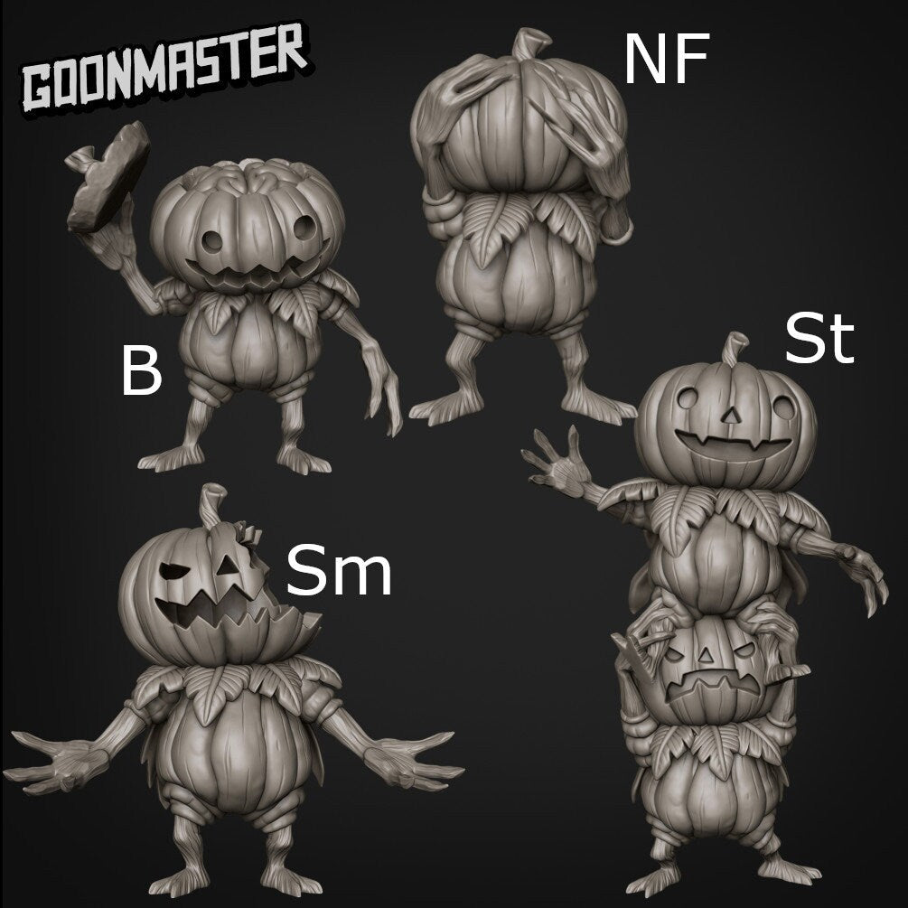 Lumpkin, Little Pumpkin Folk - Goonmaster | Miniature | Spooky Town | Wargaming | Roleplaying Games | 32mm | Jack-o-lantern