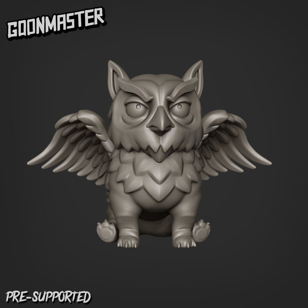 Owl Gryph Pup- Goonmaster | Sky Elves | Miniature | Wargaming | Roleplaying Games | 32m | Gryphon | Cat