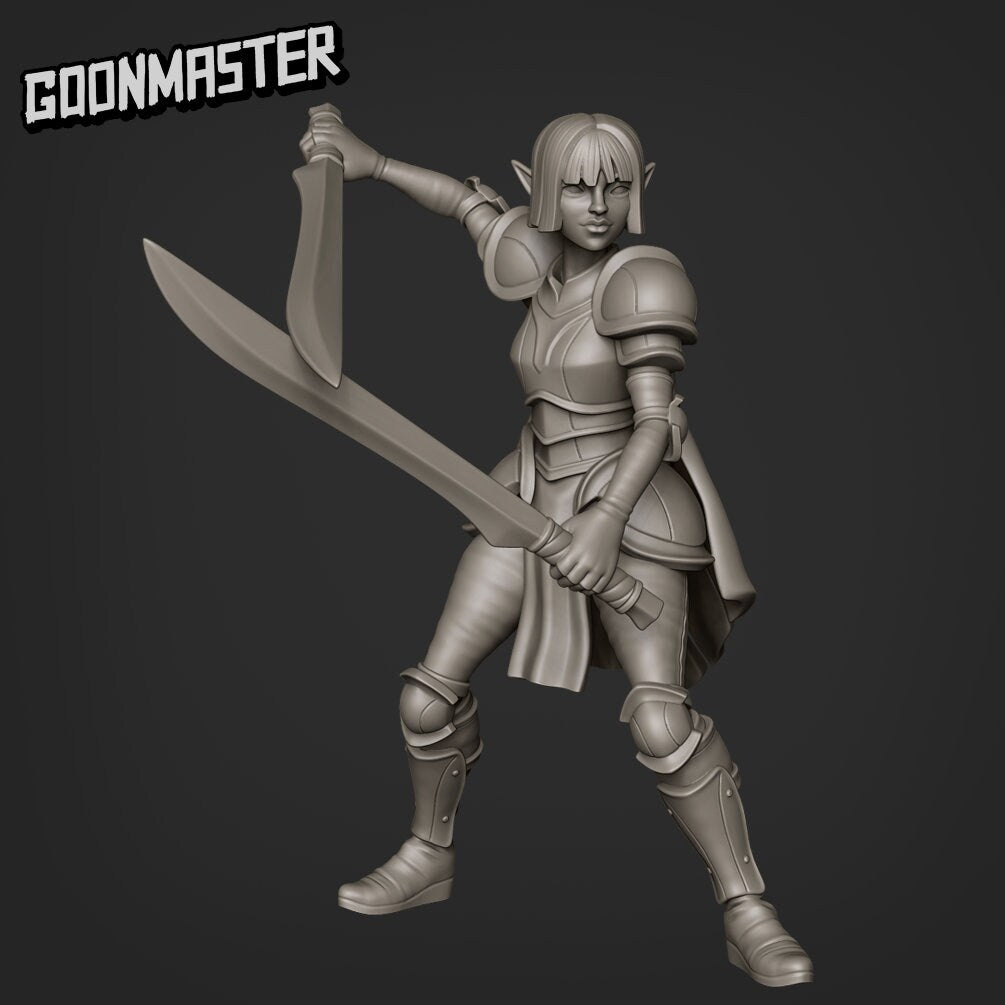 Sky Elf- Goonmaster | Sky Elves | Miniature | Wargaming | Roleplaying Games | 32m | Fighter | Warrior | Soldier