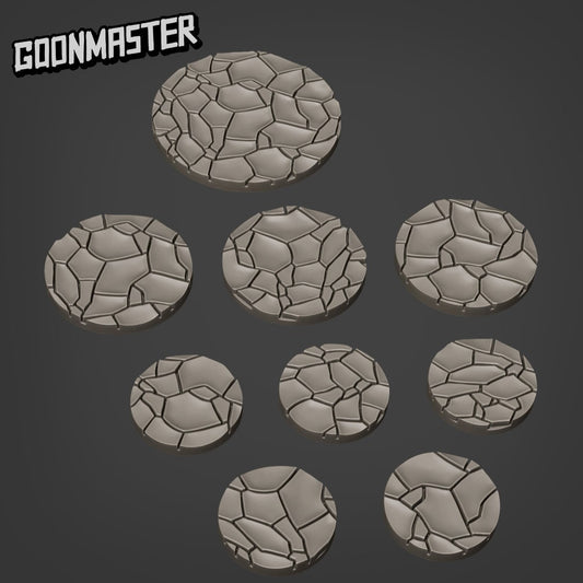 cracked Mud Bases, Savage Gnolls - Goonmaster | Miniature | Wargaming | Roleplaying Games | 25mm | 35mm | 50mm