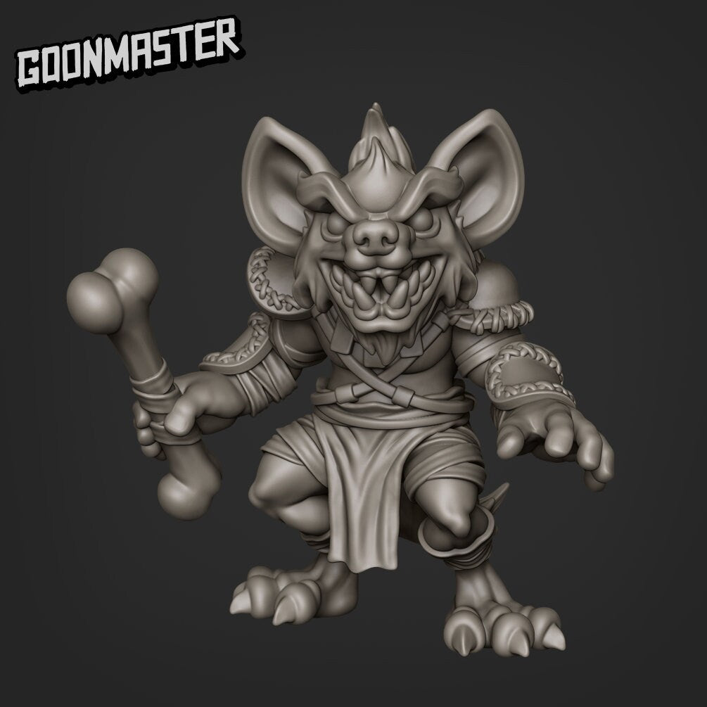 Gnoll Pups - Goonmaster | Savage Gnolls Miniature | Wargaming | Roleplaying Games | 32m | Fighter | Warrior | Soldier | Army | Mercenary