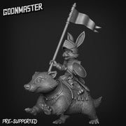 Rabbit Knight Badger Mount - Goonmaster | Bunny Brigade Miniature | Wargaming | Roleplaying Games | 32mm | Cavalry | General
