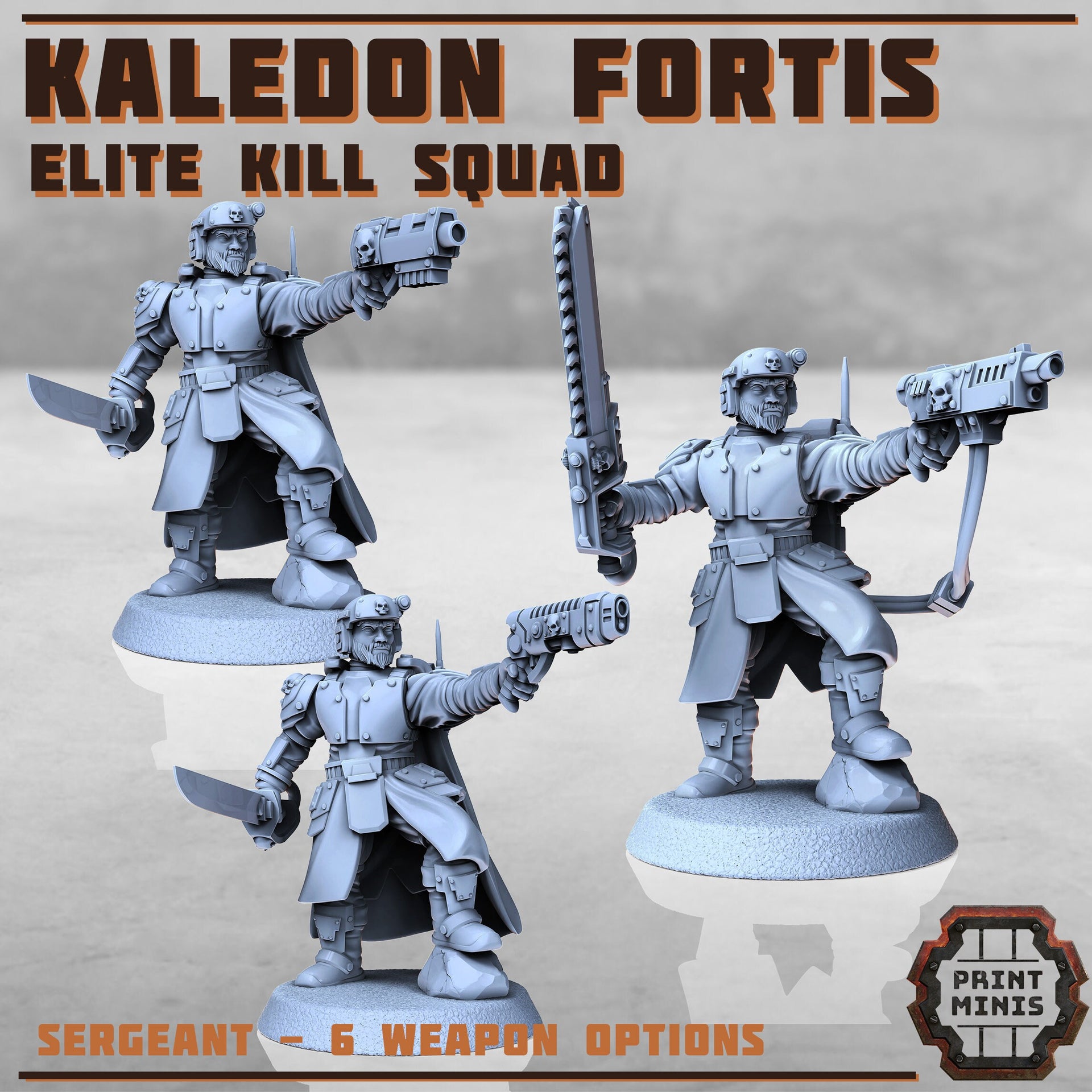 Kaledon Fortis Elite Troops - Print Minis | Sci Fi | Light Infantry | Imperial | 28mm Heroic | Veteran | Guard | Soldier | Specialistst