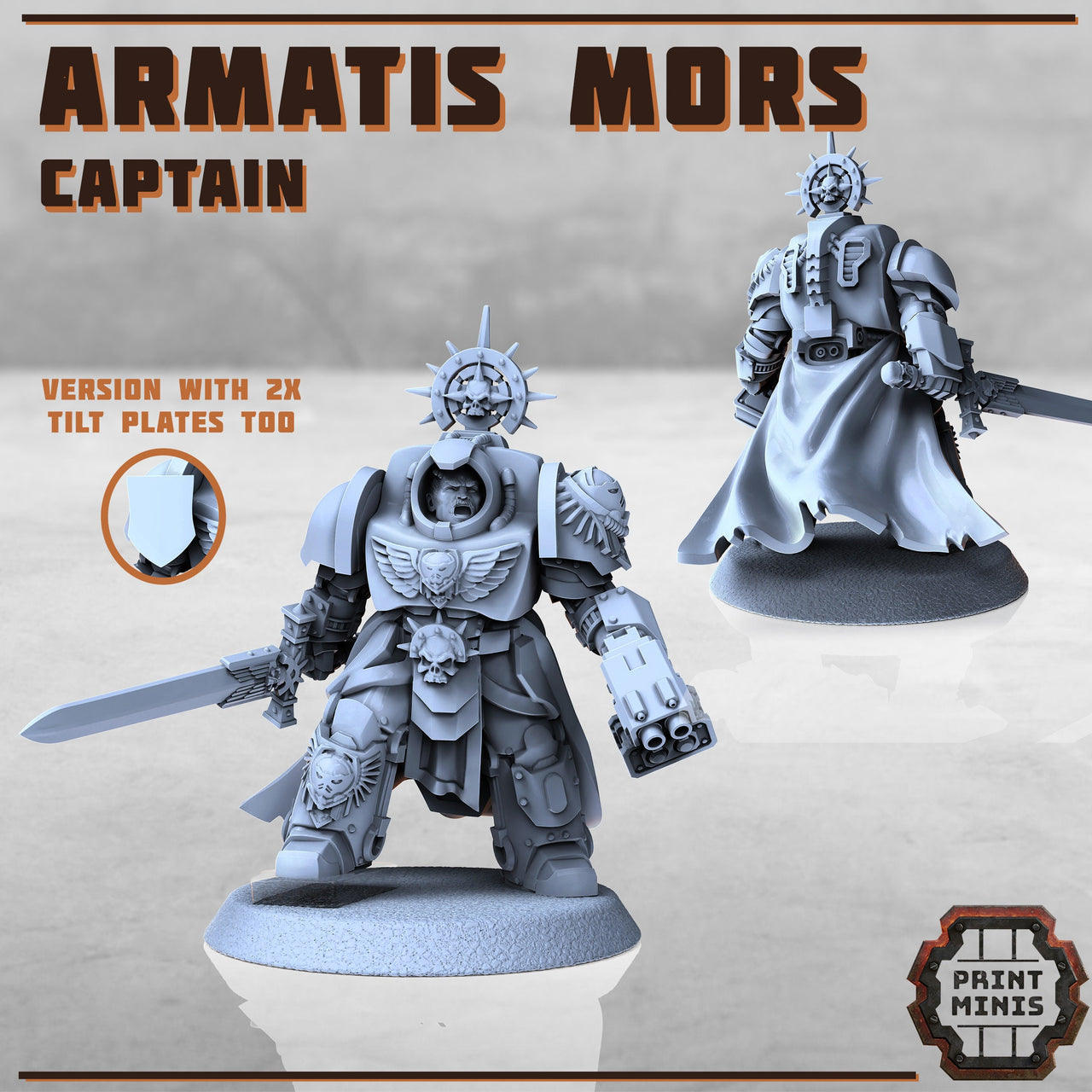 Armartis Mors, Captain - Print Minis | Power Armor | Battle Brother | Power Weapon