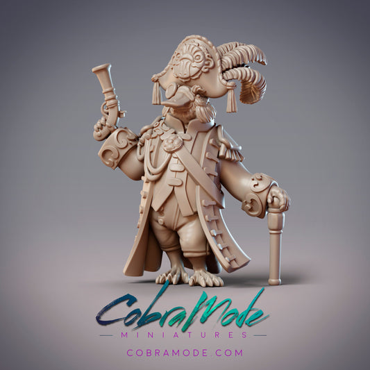 Boondaburra Captain Mushen, Platypus Sailor - CobraMode | Miniature | Wargaming | Roleplaying Games | 32m | Admiral | Pirate | Navy