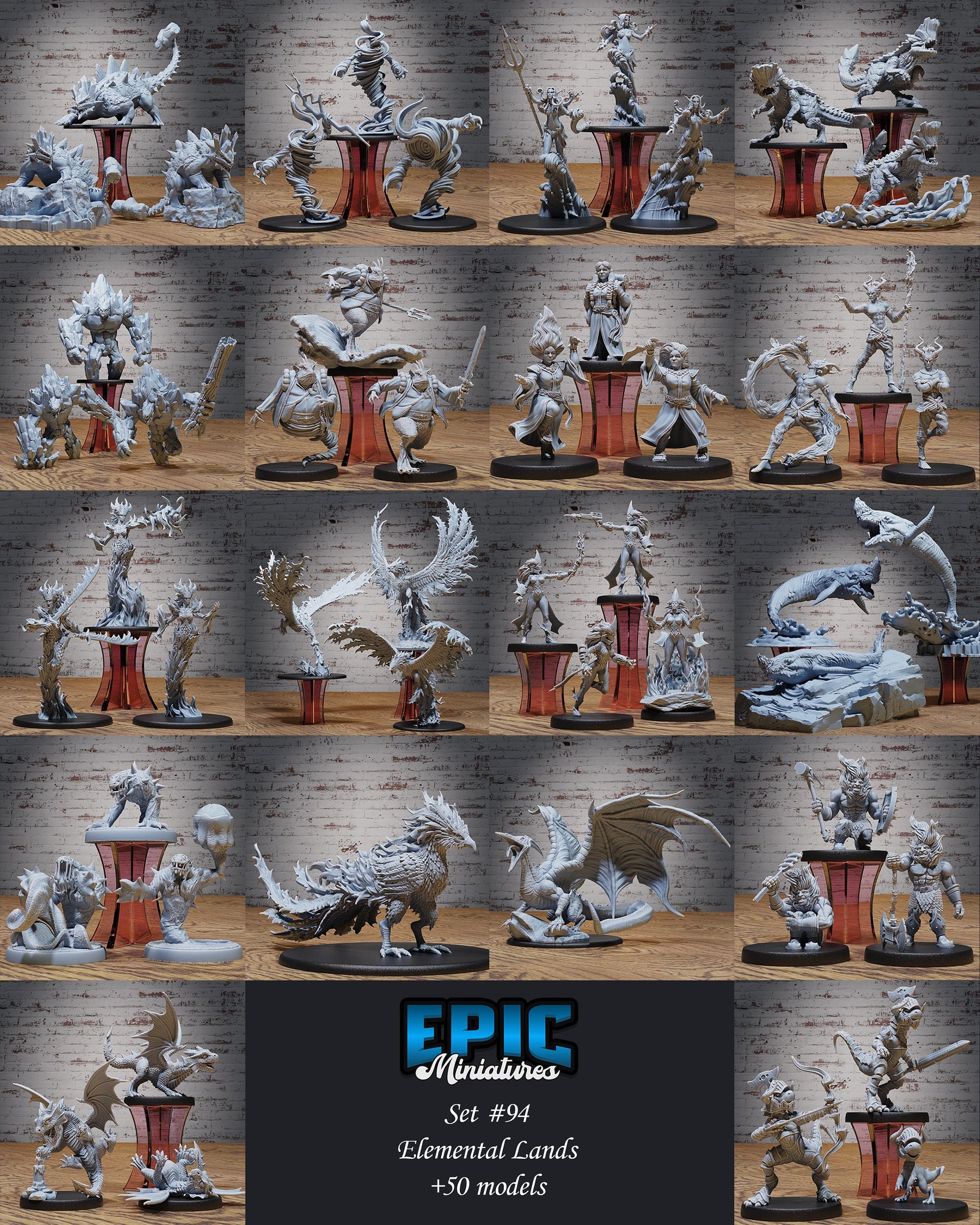 Water Elemental Female - Epic Miniatures | Elemental Lands | 28mm | 32mm | Frog Man | Elemental | Genie