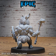 Fire Dwarf - Epic Miniatures | Elemental Lands | 28mm | 32mm | Barbarian | Fighter | Cooking