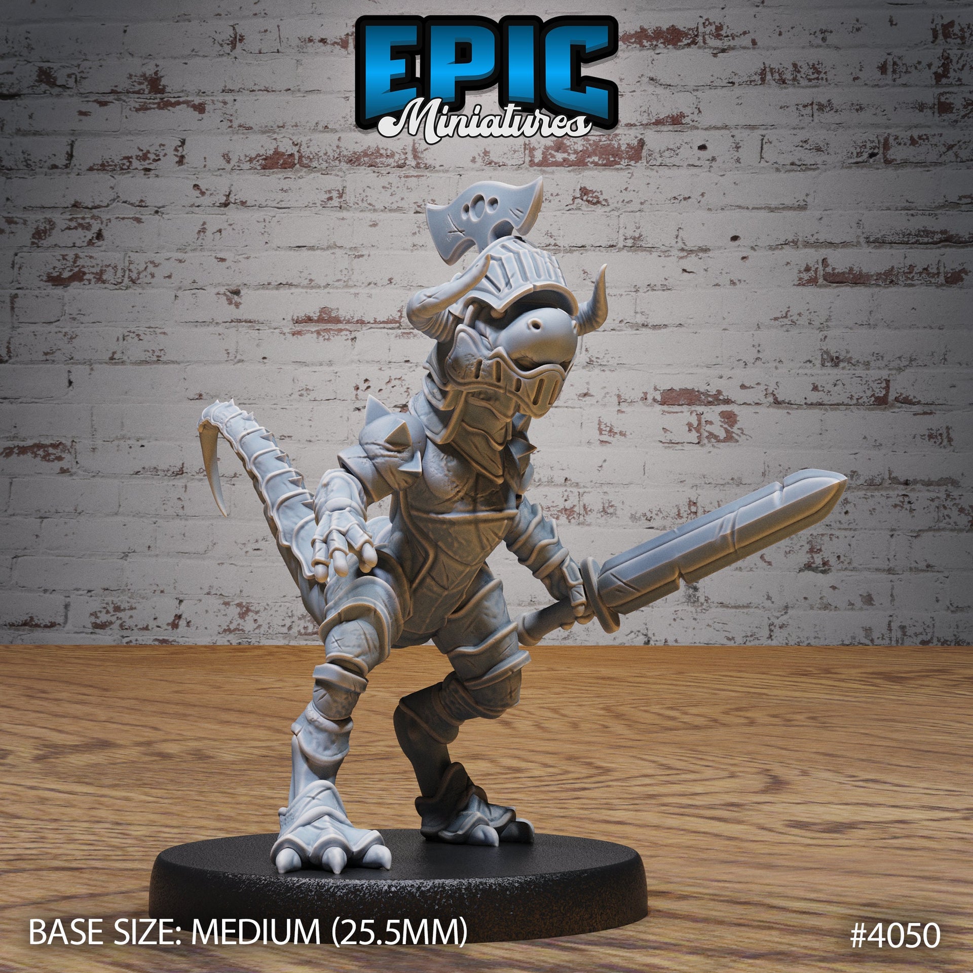 Dino Knight - Epic Miniatures | Elemental Lands | 28mm | 32mm | Fighter | Archer | Baby