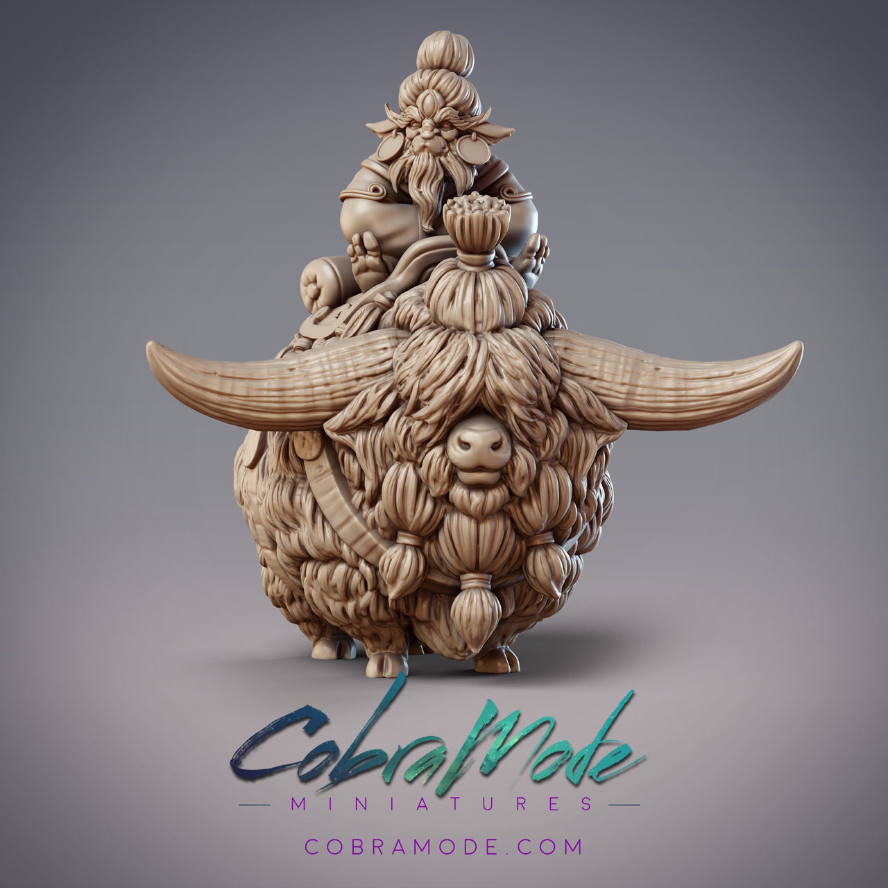 Xueren Master YuWen Hui, Monk Yak Rider - CobraMode | Miniature | Wargaming | Roleplaying Games | 32m