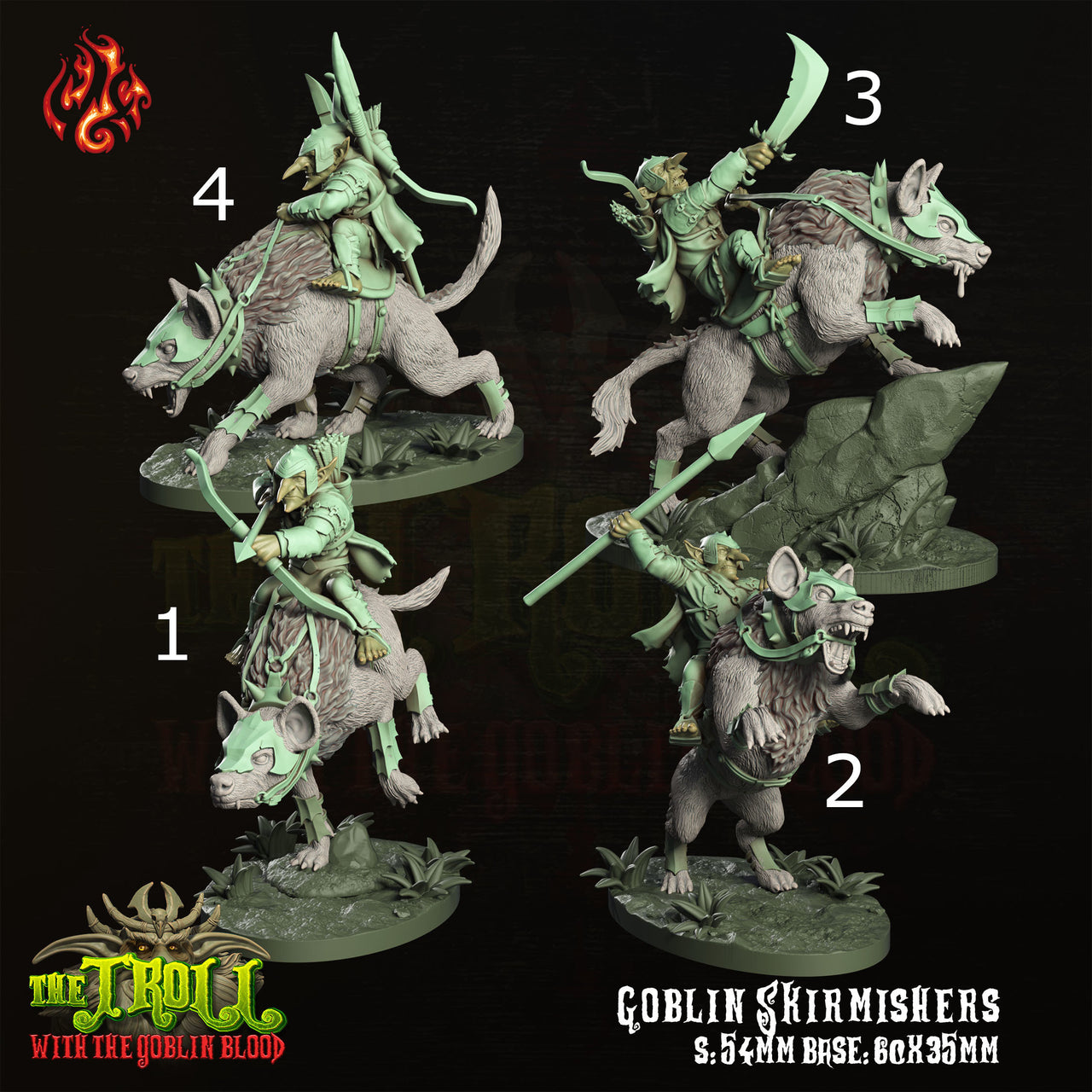 Goblin Skirmishers, Wolf Calvary - Crippled God Foundry - The Tainted Chapel | 32mm | Raider | Archer | Champion